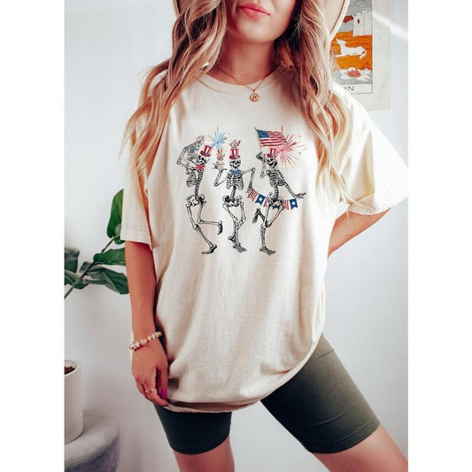 4th of July Skellies, 4th of July Shirts, Dancing Skeleton Shirt, American Flag Shirt,4th of July shirt