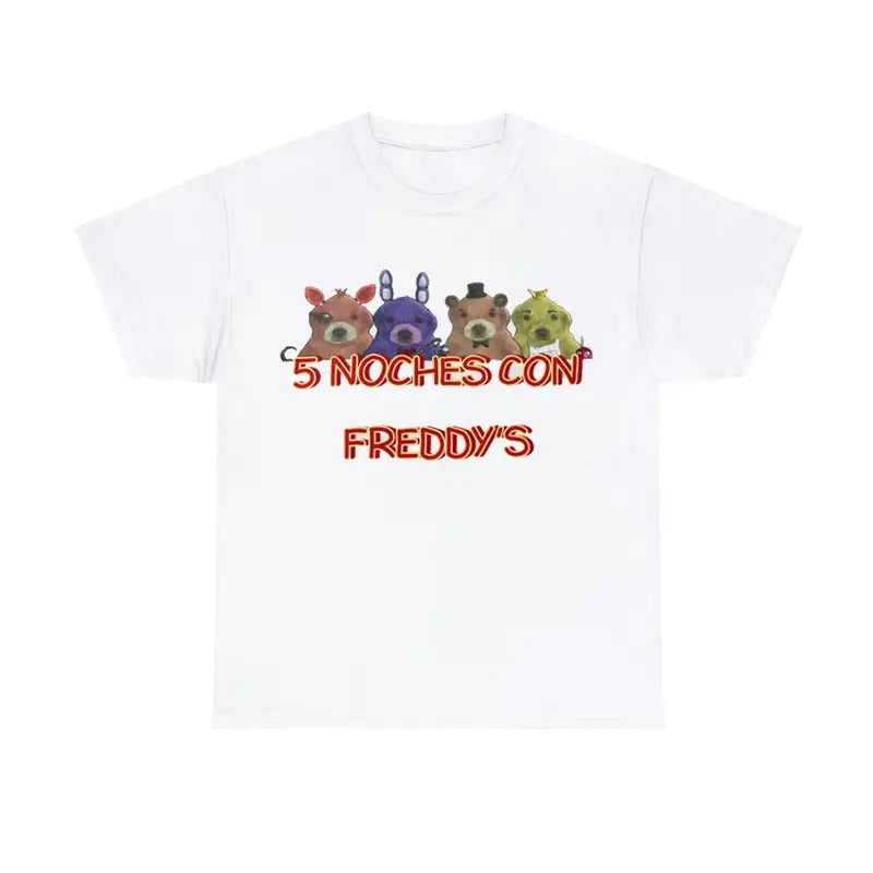 5 Noches Con Freddy's Tee, Unisex T shirt, Meme T shirt Cotton Hoodie, Sweatshirt | CoreVibeTees.com