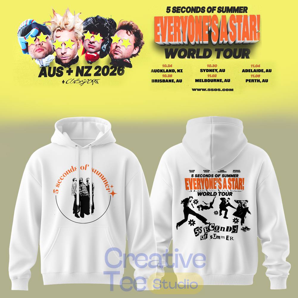 5 Seconds of Summer Everyone’s A Star! World Tour 2026 Special Tee Hoodie