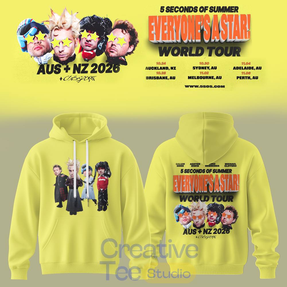 5 Seconds of Summer Everyone’s A Star! World Tour 2026 Special Tee Hoodie