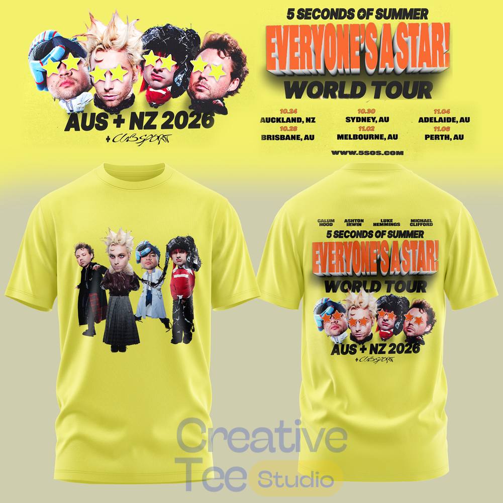 5 Seconds of Summer Everyone’s A Star! World Tour 2026 Special Tee Hoodie