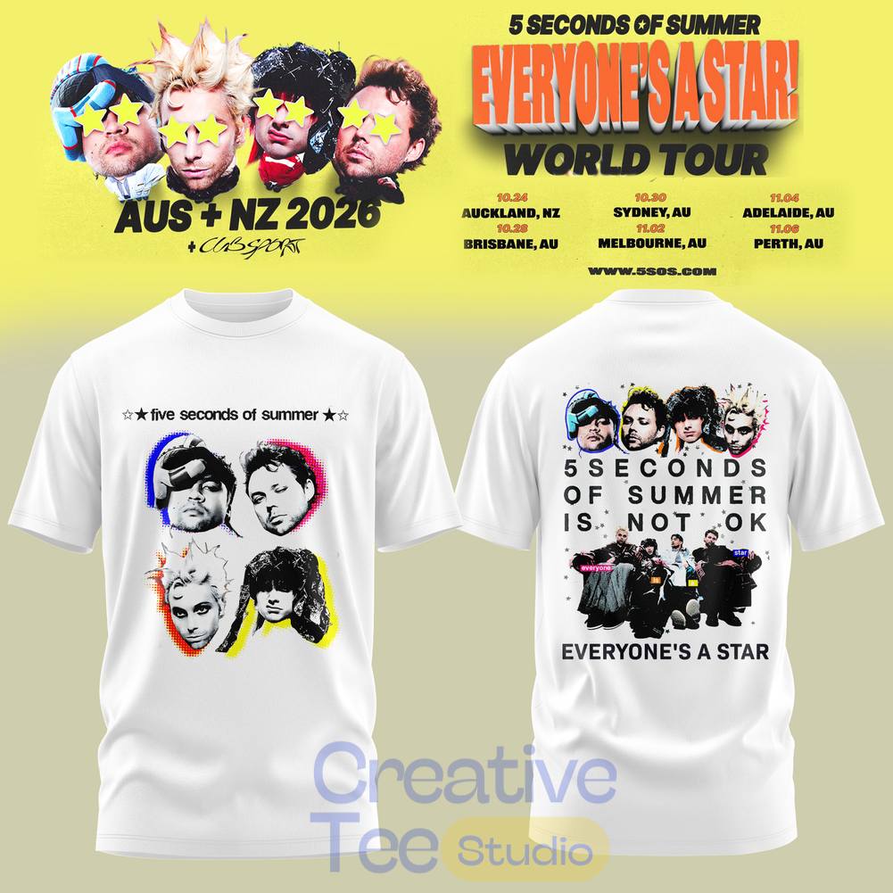 5 Seconds of Summer Everyone’s A Star! World Tour 2026 Special Tee Hoodie