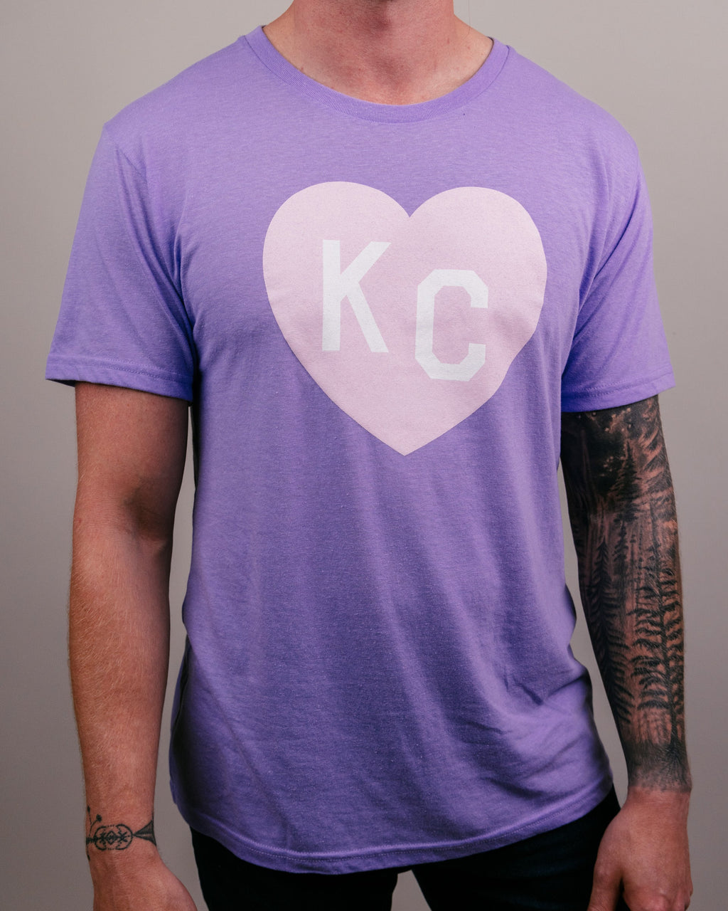 Lavender KC Heart T-Shirt Hoodie, Sweatshirt | CoreVibeTees.com (Image 2)