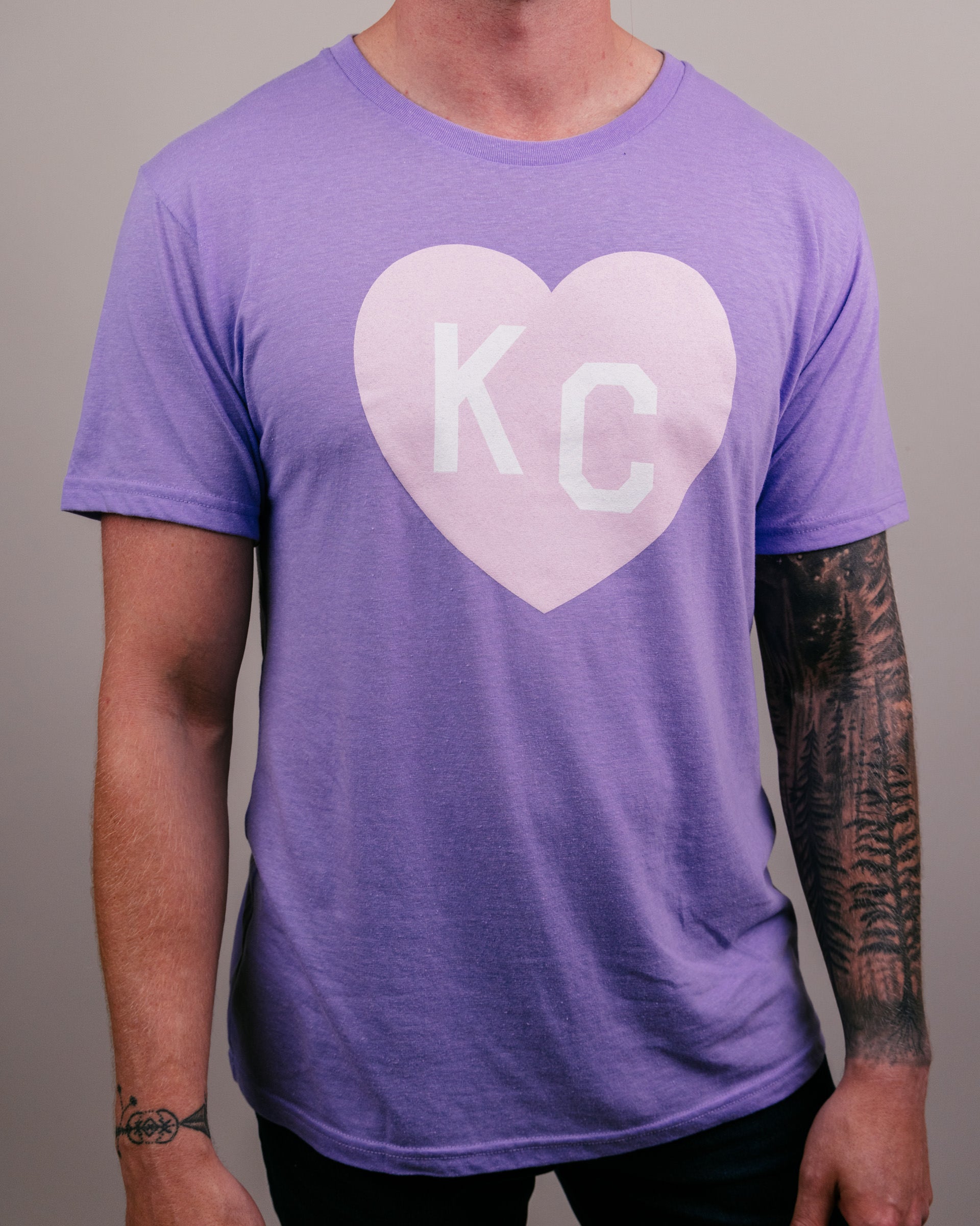 Lavender KC Heart T-Shirt Hoodie, Sweatshirt | CoreVibeTees.com (Image 2)