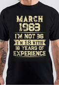 Born In March 1983 Experience T-Shirt Hoodie, Sweatshirt | CoreVibeTees.com