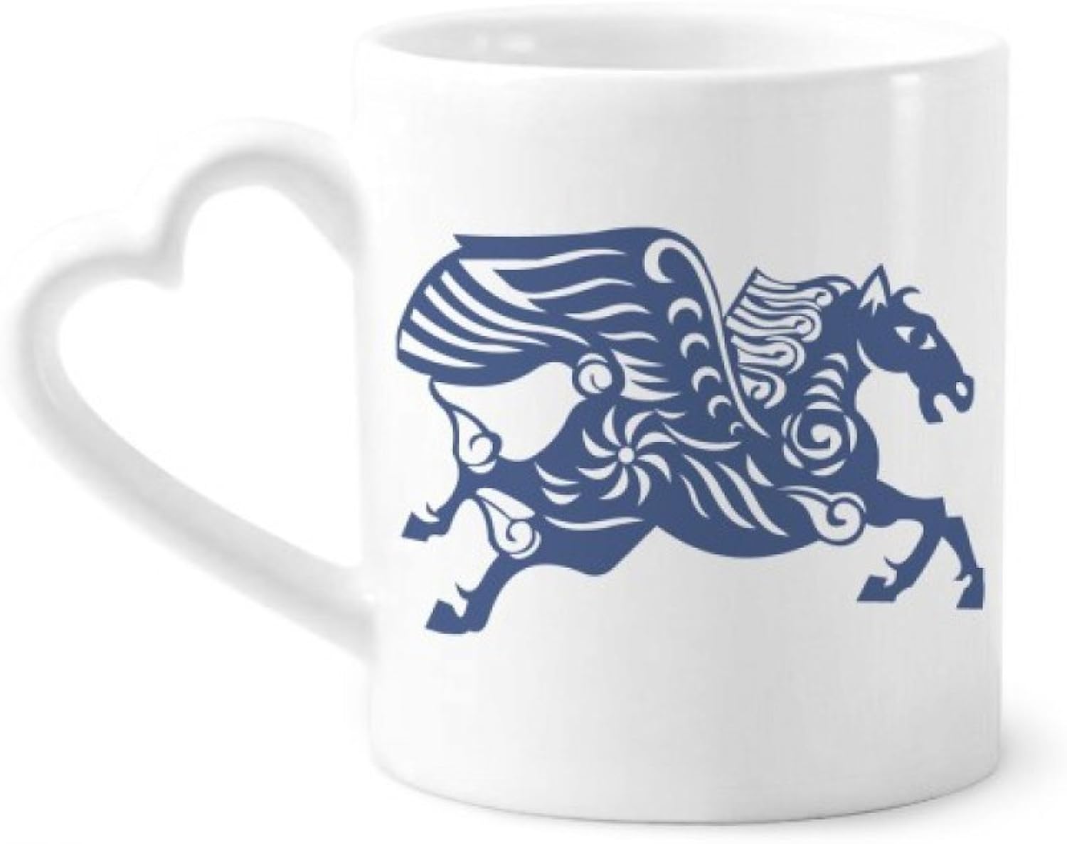 Year Of Horse Animal China Zodiac Mug Coffee Ceramic Drinkware Glass Heart Cup