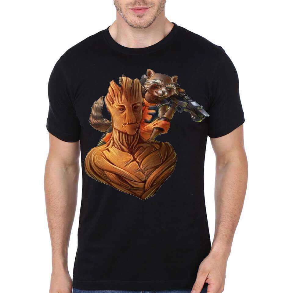 Rocket and baby Groot Black T-Shirt Hoodie, Sweatshirt | CoreVibeTees.com