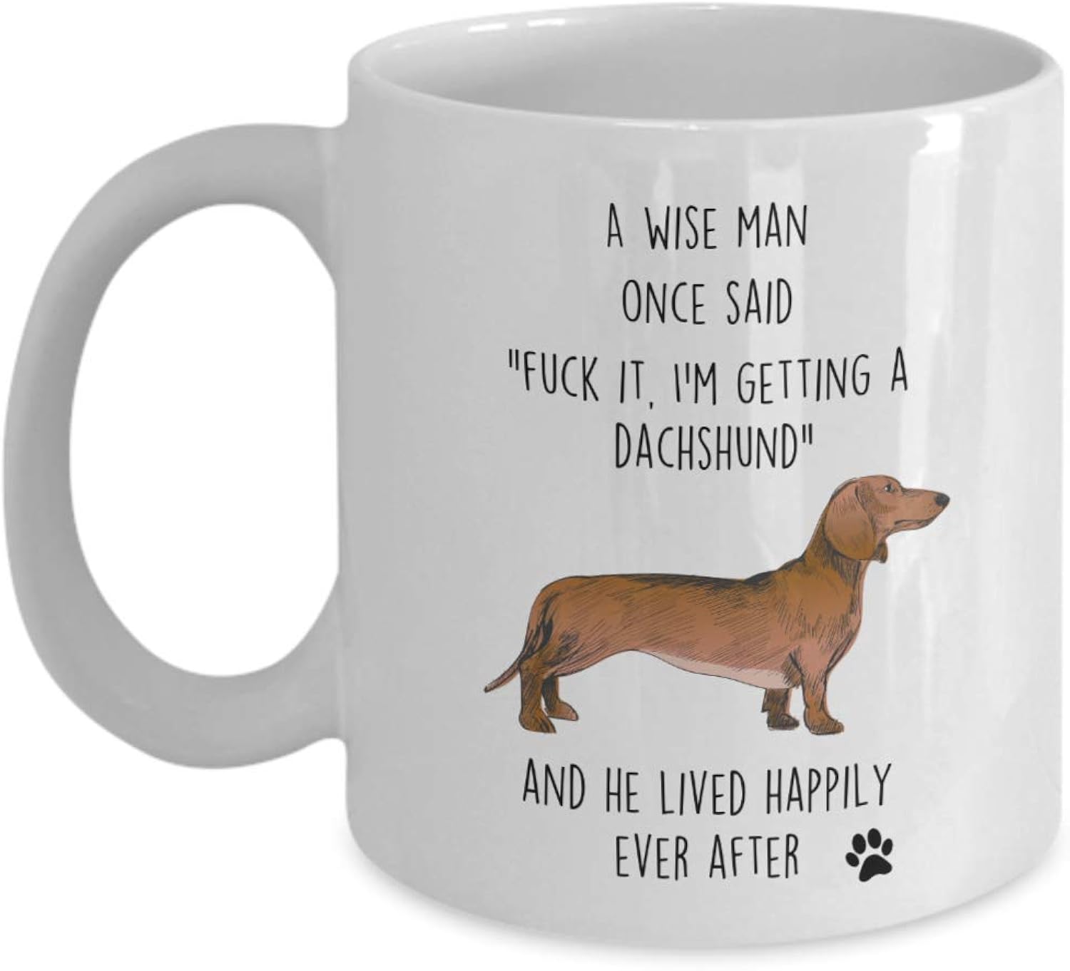 dachshund mug coffee cup gift idea for a wise dog dad, dachshund dad