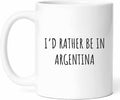 I'd Rather Be In Argentina Mug - South American Country Coffee Cup - Funny Gift From - Cultural Exploration Tea Mugs - Lover Cups - 11 Oz Ceramic Gifts For Birthday, Him, Her, Christmas, Adventure