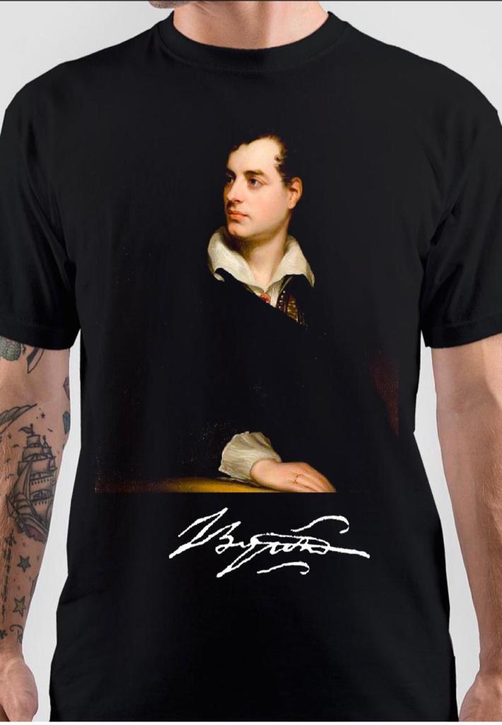Lord Byron Half Sleeve Black T-Shirt Hoodie, Sweatshirt | CoreVibeTees.com