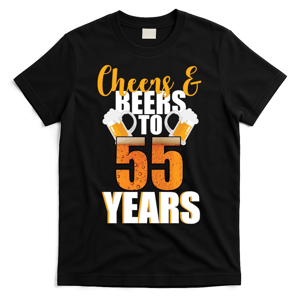 55th Birthday Cheers & Beers To 55 Years T-Shirt Hoodie, Sweatshirt | CoreVibeTees.com