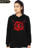Deadpool Girlâ€™s Black Hoodie T-Shirts, Sweatshirt | CoreVibeTees.com