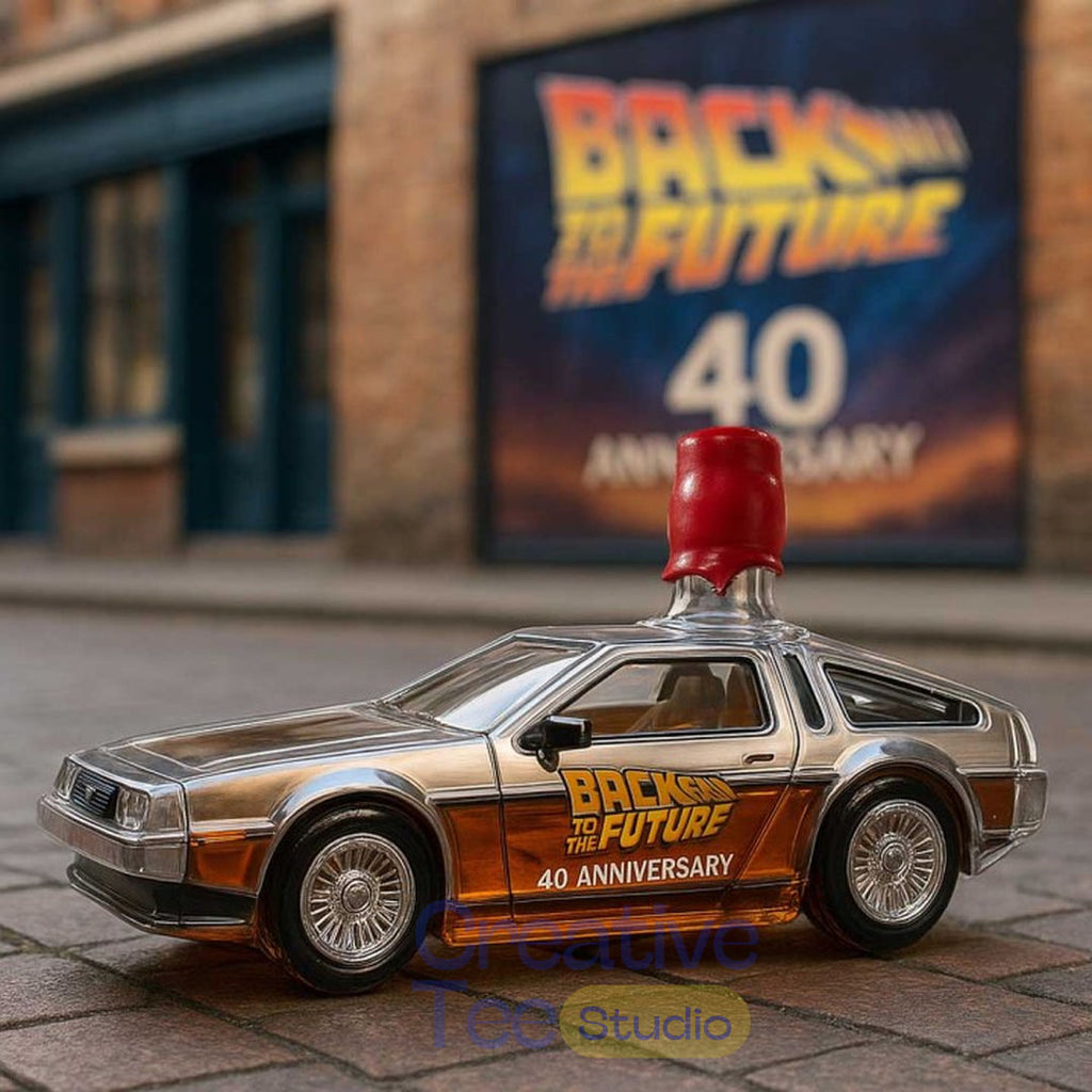 Back to the Future 40th Anniversary DeLorean Whiskey Bottle