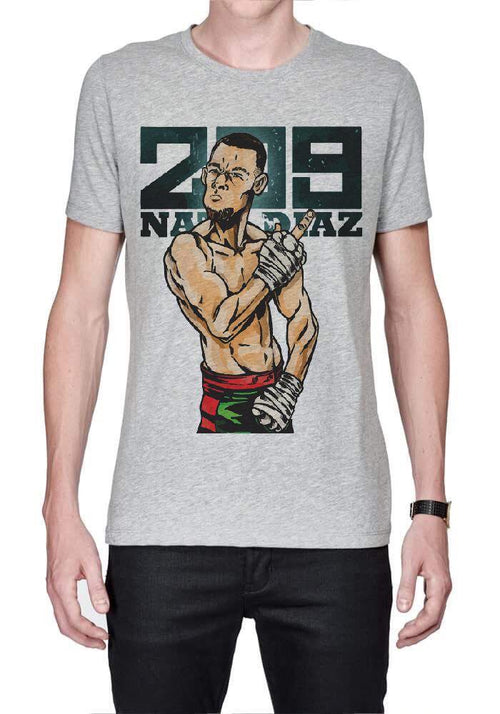 209 Nate Diaz Grey Half Sleeve T-Shirt Hoodie, Sweatshirt | CoreVibeTees.com