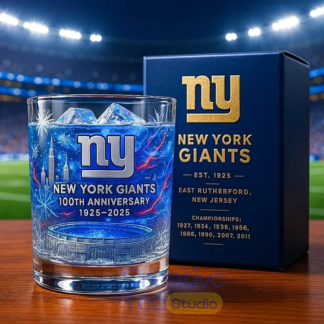 New York Giants 100th Anniversary Whiskey Glass