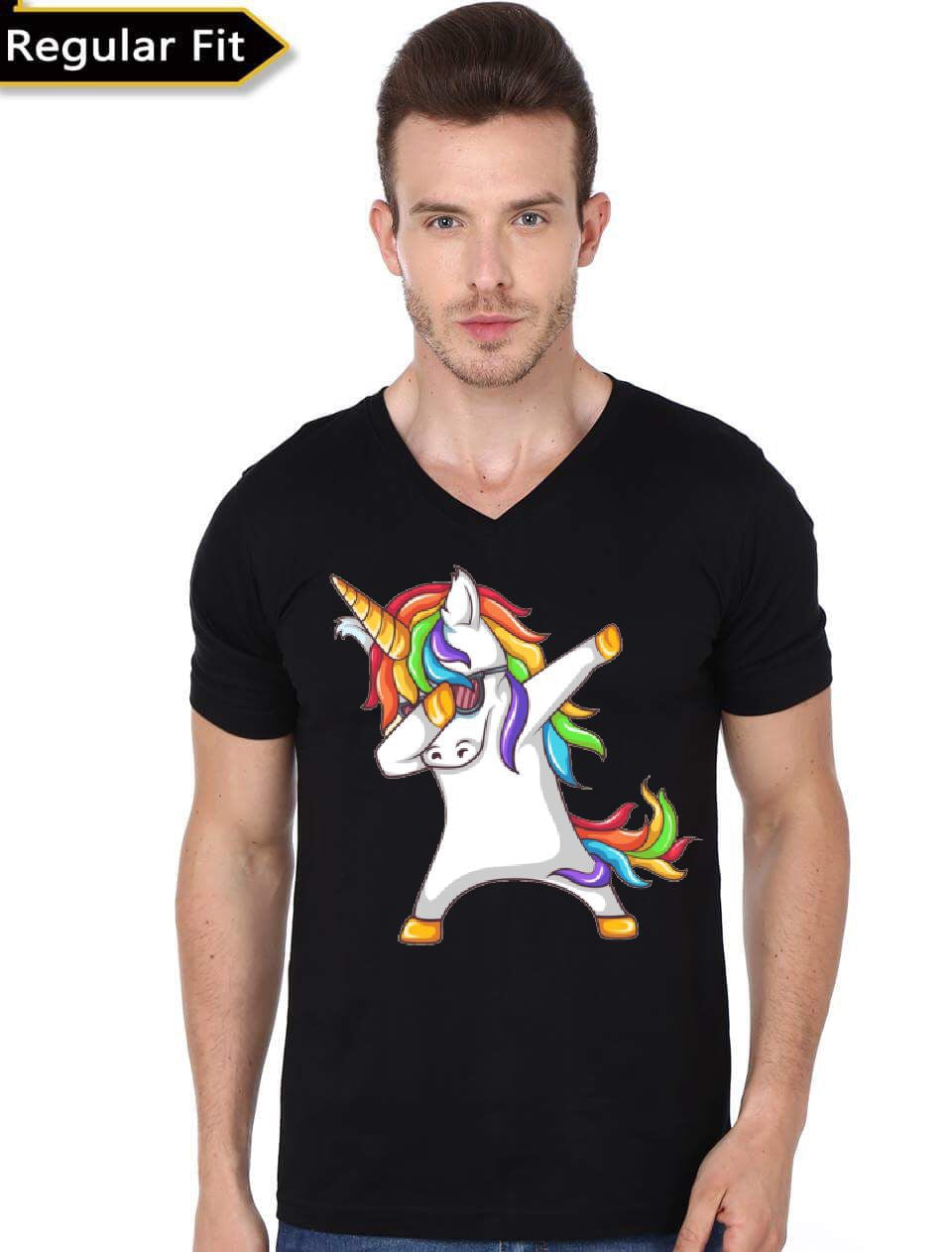 Dab On Em Unicorn V-Neck Black T-Shirt Hoodie, Sweatshirt | CoreVibeTees.com