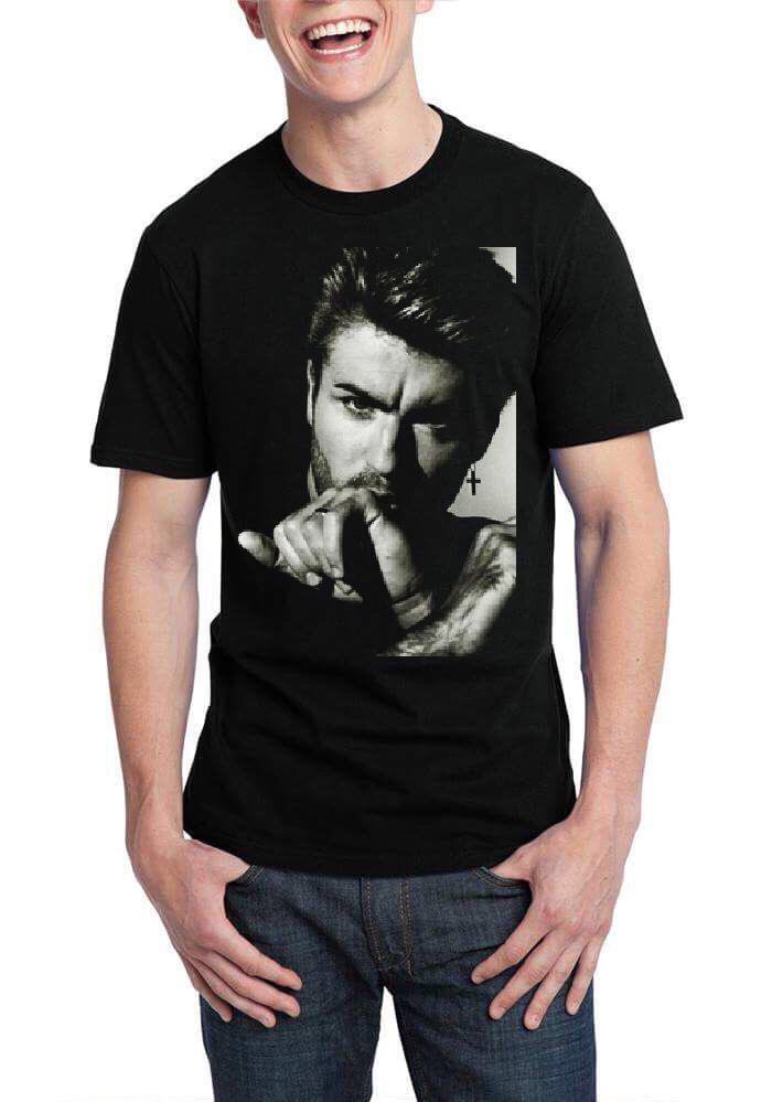 George Michael Half Sleeve Black T-Shirt Hoodie, Sweatshirt | CoreVibeTees.com