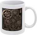 Steampunk Mechanical Gears Mug Personalized White Mugs Unique Ceramic Coffee Mug with Handle Perfect Tea Cup for Office And Home Gift Cups 11 OZ/330 ML