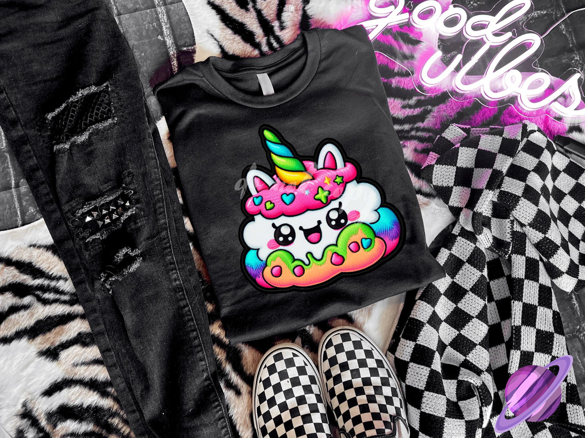 EMBROID CHUBBY UNICORN UNISEX TEE ADULTS/KIDS (Copy) Hoodie, Sweatshirt | CoreVibeTees.com (Image 1)
