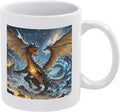 Fire And Ice Dragons Mug with Handle for Ceramic Coffee Drinks Mug Cappuccino Cafe Mocha Latte And Tea Cup Sublimation White Coffee Cup Comfortable for Office And Home