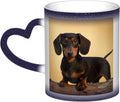 A Cute Dachshund Ceramic Coffee Mugs, 11 Oz Color Changing Mug Personalized Novelty Coffee Mug Cup Blue Tea Cup Cool Coffee Mugs Funny Gift For Men Women