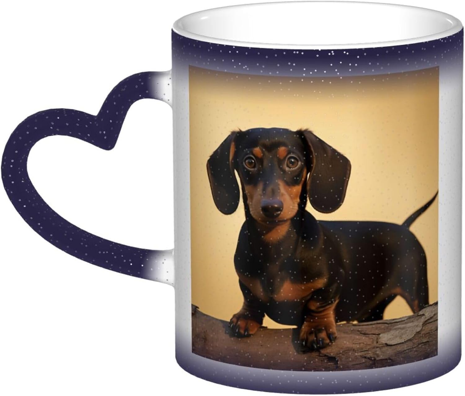 A Cute Dachshund Ceramic Coffee Mugs, 11 Oz Color Changing Mug Personalized Novelty Coffee Mug Cup Blue Tea Cup Cool Coffee Mugs Funny Gift For Men Women