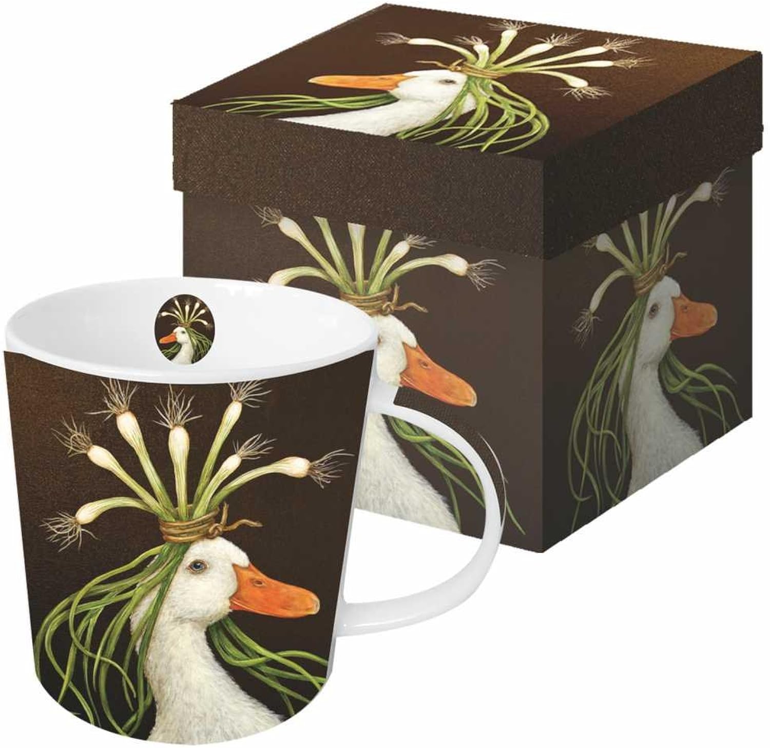 Paperproducts Design Decorative Bone China Mug Gift Box Set - Tabletop Kitchen Décor for Beverages, Hot, Cold Drinks, Tea – Artistic Designs, Decorated Mugs – 13.5 Ounces, Vicki Sawyer Miranda Design