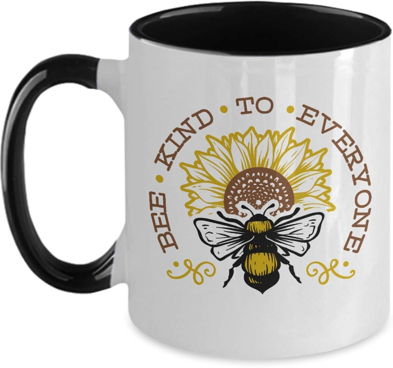 Sunflower Coffee Mug, Bee Kind Mug, Kindness Coffee Mug, Bee Kind To Everyone, Honey Bee Mug, Botanical Mug