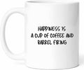 Hapiness Is Coffee And Barrel Firing Mug - Raku Technique Cup - Funny Gift From - Ceramic Artist Tea Mugs - Process Cups - 11 Oz Funny Gifts For Pottery Birthday, Him, Her, Artisan