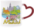 Germany Munchen Landmark Architecture Heat Sensitive Mug Red Color Changing Stoneware Cup