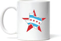 Gift For Texan and Chicagoan People Chicago Flag and Camp Mugs 11oz 15oz White Coffee Mug