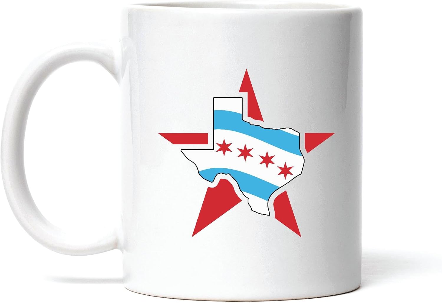 Gift For Texan and Chicagoan People Chicago Flag and Camp Mugs 11oz 15oz White Coffee Mug