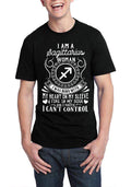 I Am A Sagittarius Woman Half Sleeve Black T-Shirt Hoodie, Sweatshirt | CoreVibeTees.com