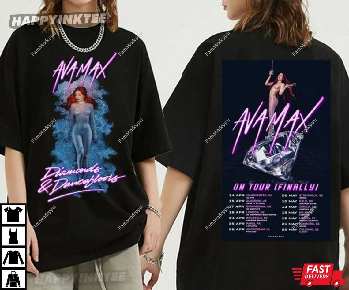 Ava Max Diamonds And Dancefloors 2023 Tour T-Shirt Hoodie, Sweatshirt | CoreVibeTees.com
