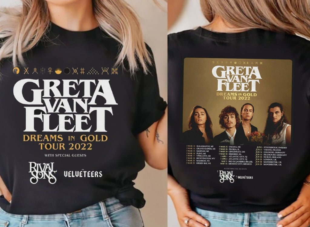 Dreams in Gold Shirt, Greta Van Fleet Shirt Hoodie, Sweatshirt | CoreVibeTees.com