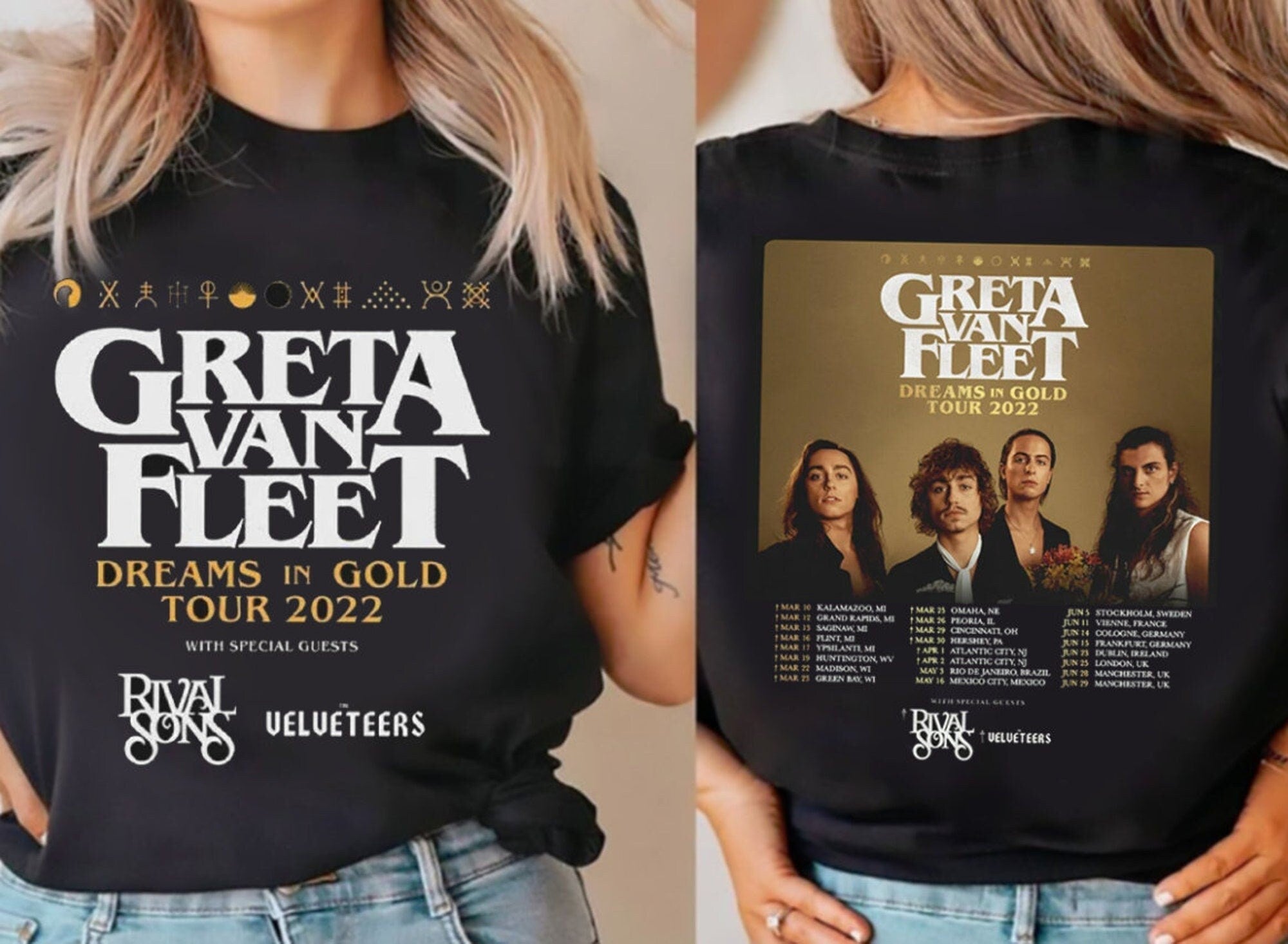 Dreams in Gold Shirt, Greta Van Fleet Shirt Hoodie, Sweatshirt | CoreVibeTees.com