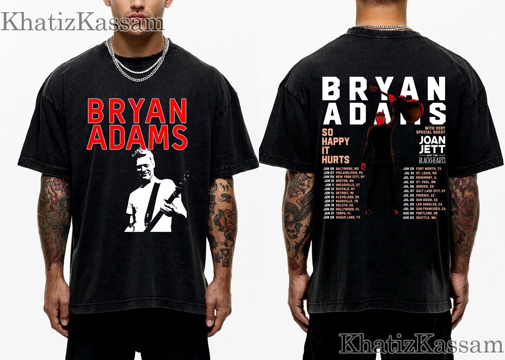 Vintage Bryan Adams T-Shirt, Bryan Adams So Happy Hurts Tour Shirt Hoodie, Sweatshirt | CoreVibeTees.com