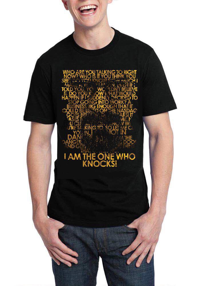 I Am The One Who Knocks Black Half Sleeve T-Shirt Hoodie, Sweatshirt | CoreVibeTees.com