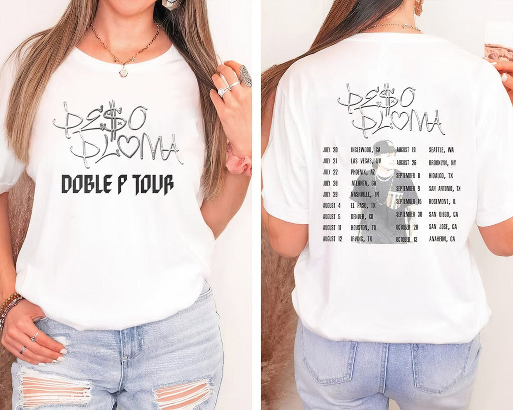 Peso Pluma Double Tour Shirt, Peso Pluma Shirt, Peso Pluma World Tour 2023 Shirt Hoodie, Sweatshirt | CoreVibeTees.com