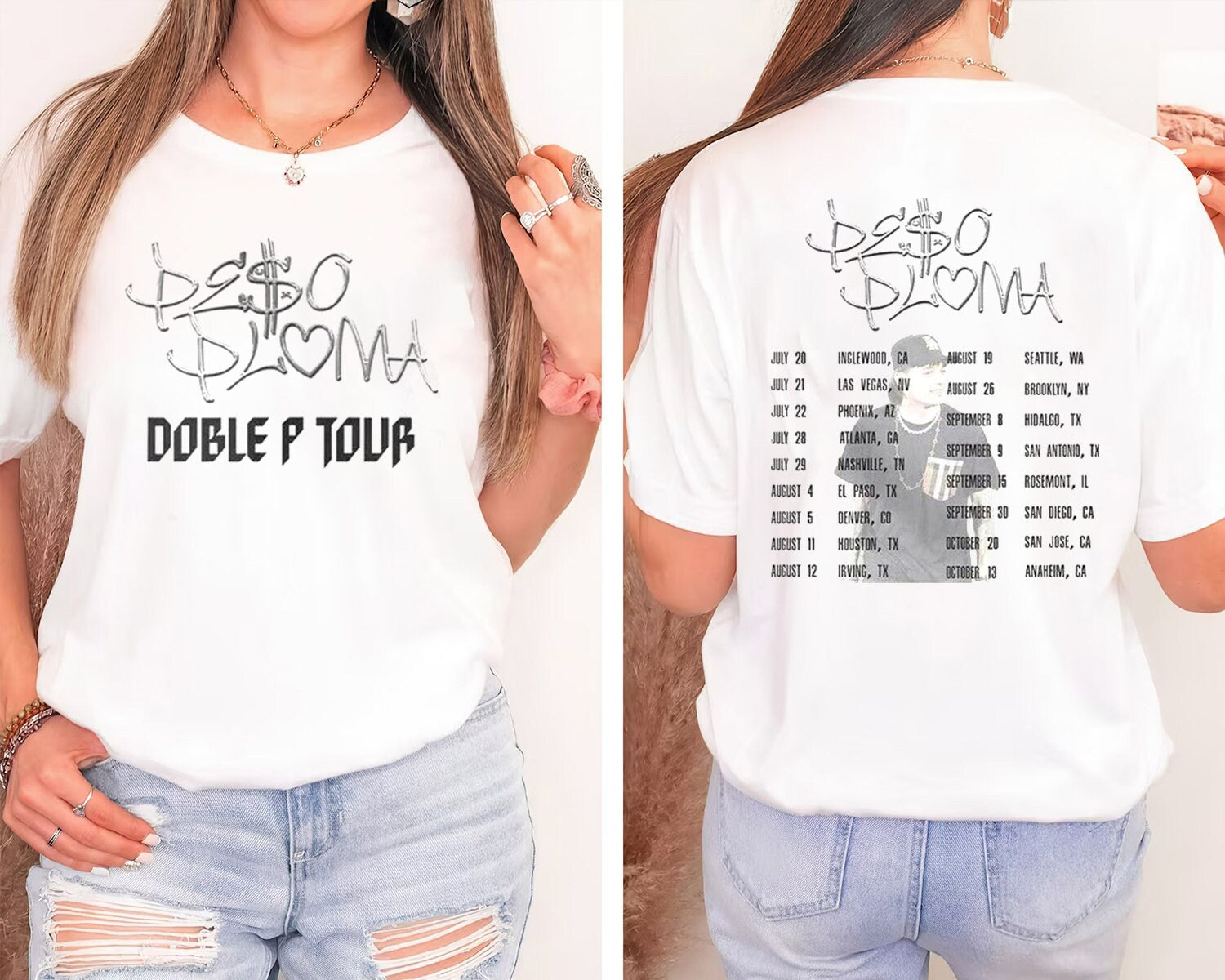 Peso Pluma Double Tour Shirt, Peso Pluma Shirt, Peso Pluma World Tour 2023 Shirt Hoodie, Sweatshirt | CoreVibeTees.com