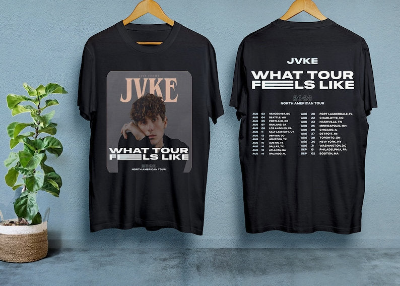 JVKE What Tour Feels Like 2023 Tour Shirt, JVKE 2023 Tour Merch, JVKE Fan Gifts, Jvke North American Concert Shirt...