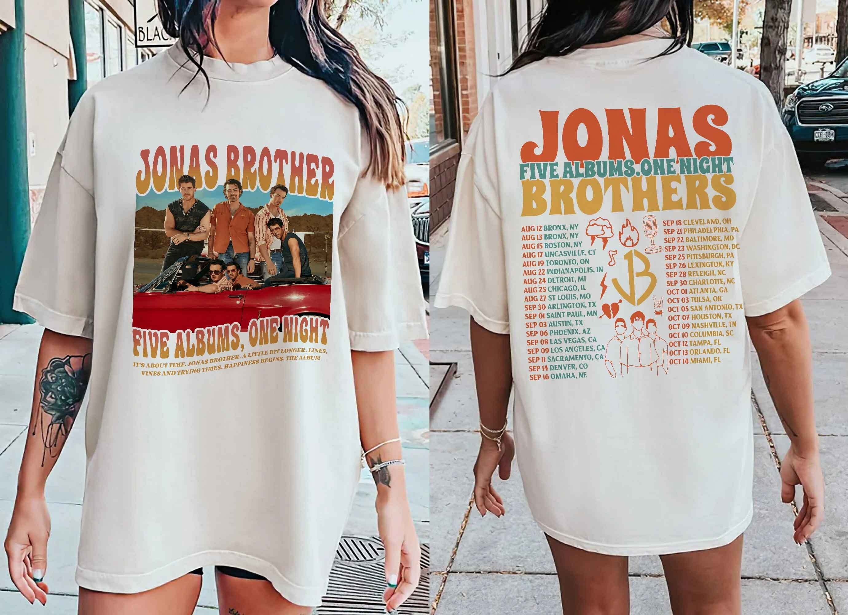 Jonas Brothers Concert Shirt, Five Albums One Night Tour Shirt, Joe Jonas Homage Shirt, Jonas Brothers Shirt Hoodie,...