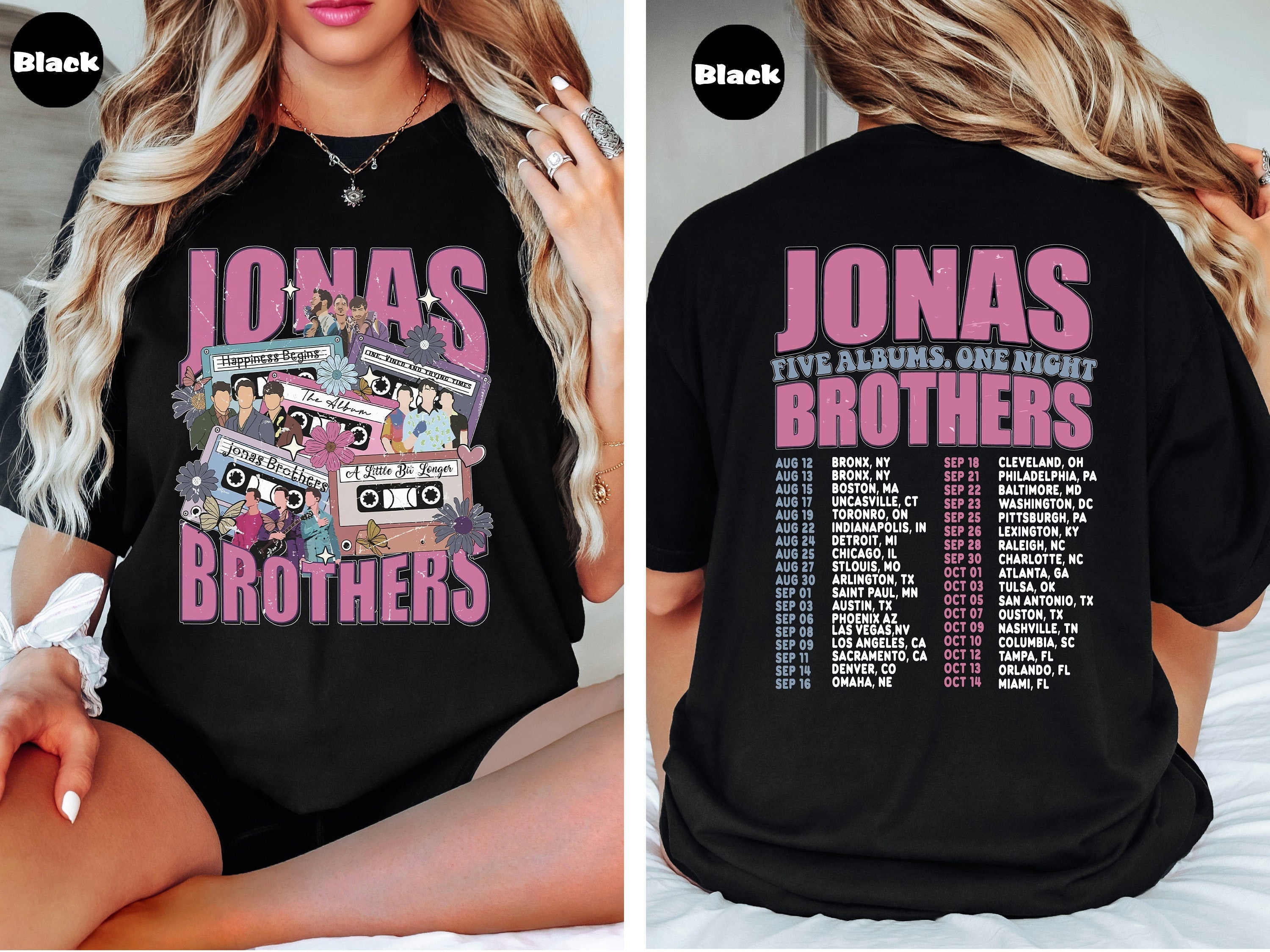 Jonas Brothers Vintage Shirt, Jonas Five Albums One Night Tour T-shirt, Jonas Brothers 2023 Tour tshirt Hoodie, Sweatshirt