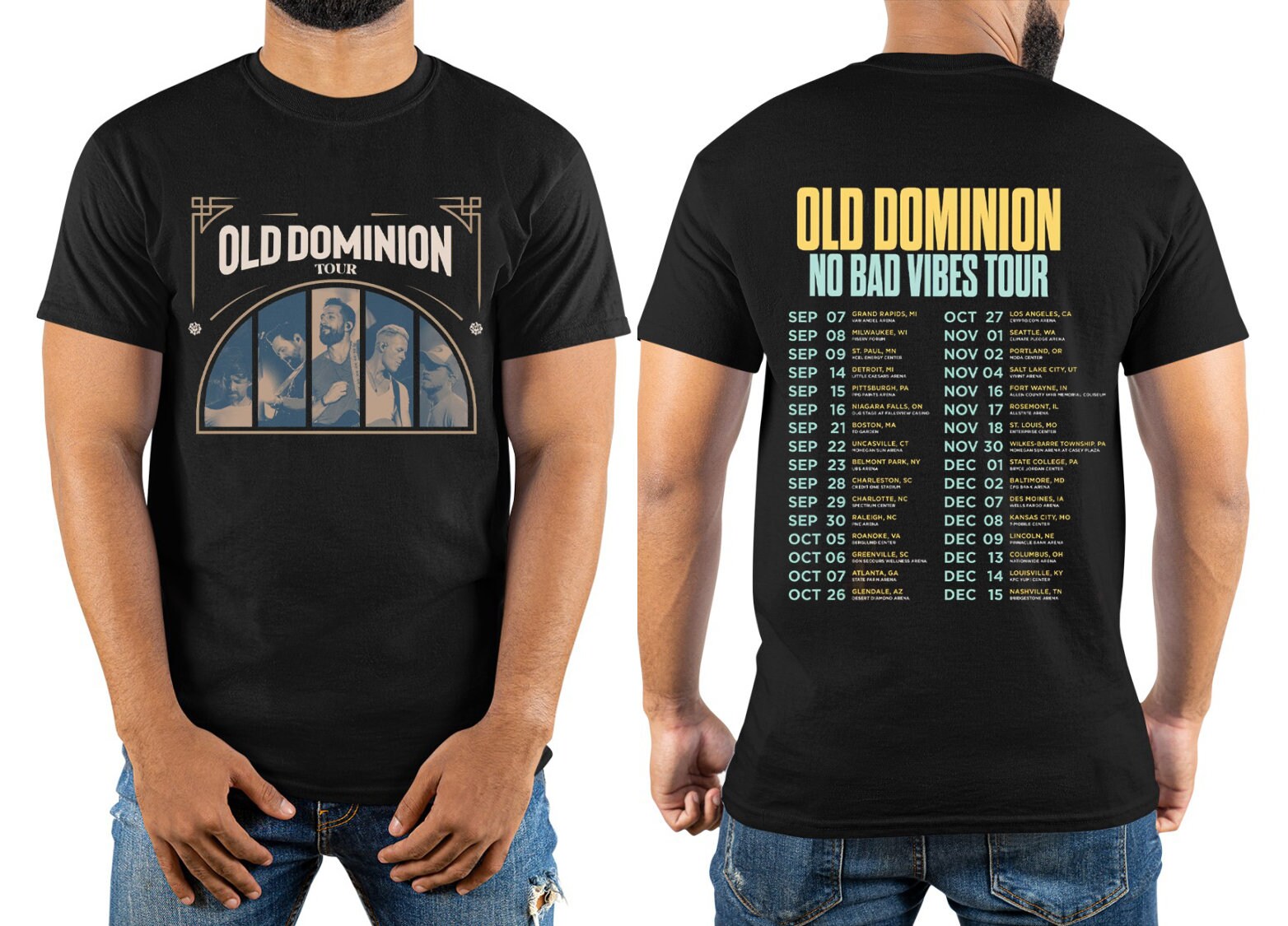 2023 No Bad Vibes Tour Shirt, Old Dominion Concert Shirt, Rock Tour Shirt Hoodie, Sweatshirt | CoreVibeTees.com