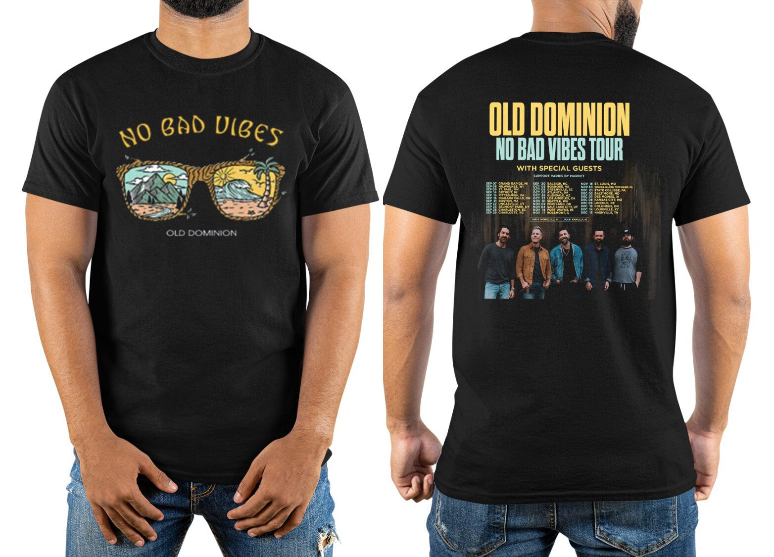 Old Dominion Tour 2023 Dates Shirt, Old Dominion No Bad Vibes Concert Shirt Hoodie, Sweatshirt | CoreVibeTees.com