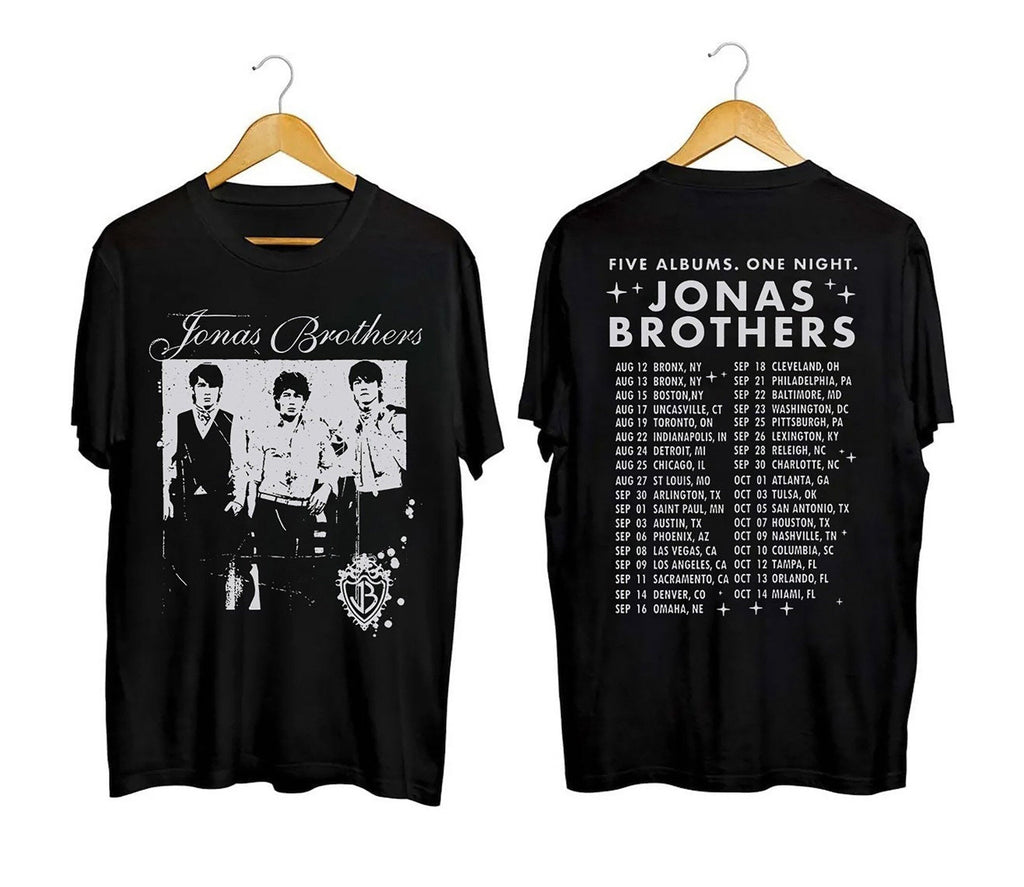 Jonas Brothers Vintage T-Shirt, Jonas Five Albums One Night Tour 2023 Shirt Hoodie, Sweatshirt | CoreVibeTees.com