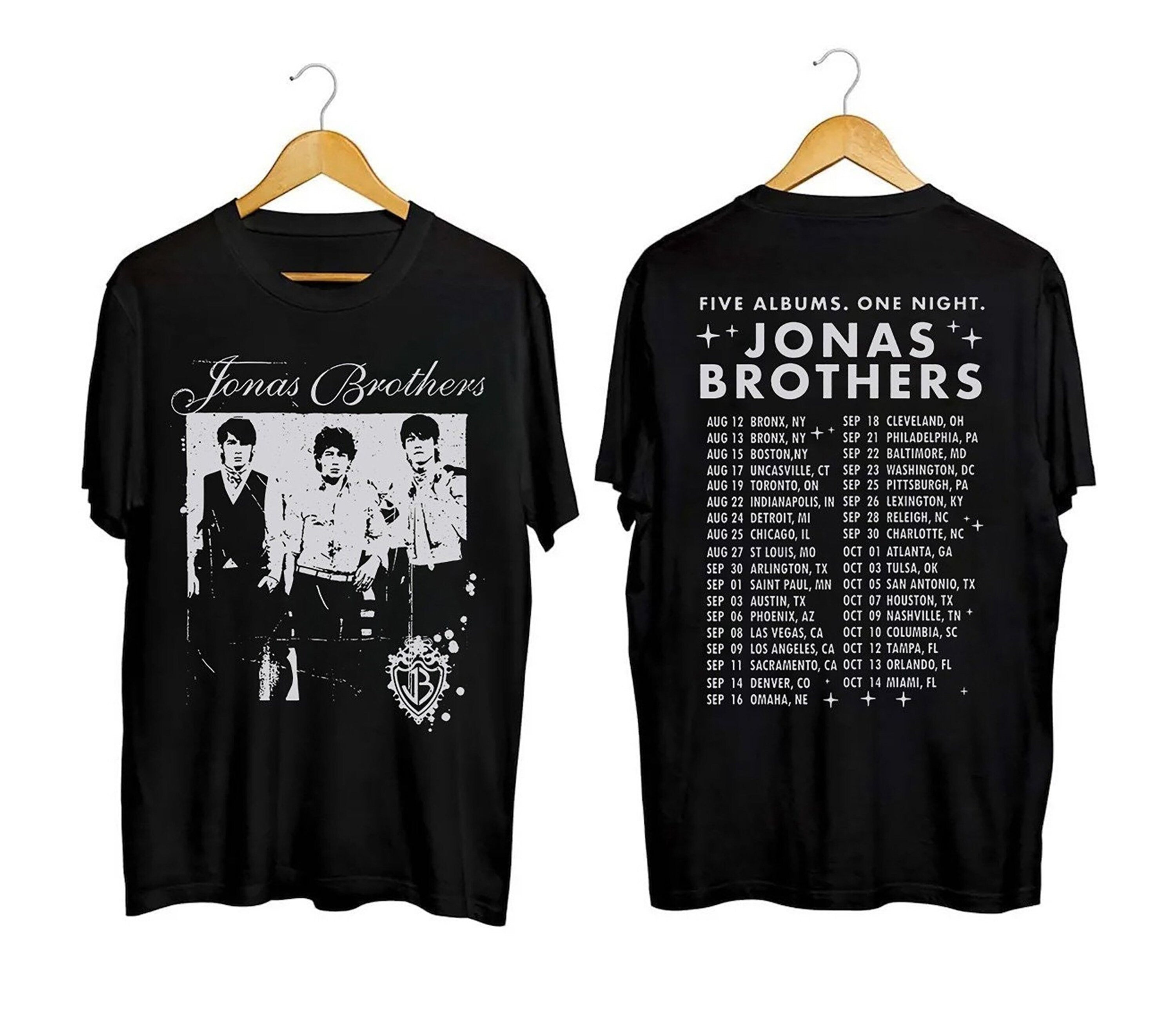 Jonas Brothers Vintage T-Shirt, Jonas Five Albums One Night Tour 2023 Shirt Hoodie, Sweatshirt | CoreVibeTees.com