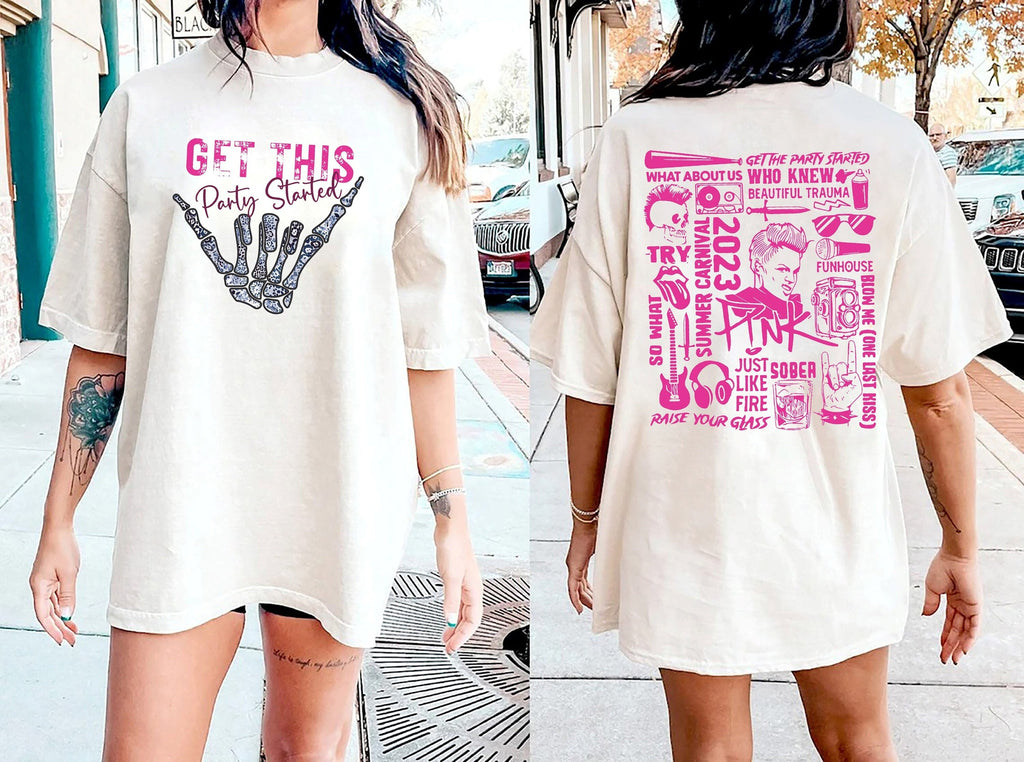 Pink Tour Get This Party Started Shirt, Music Tour 2023 Shirt Hoodie, Sweatshirt | CoreVibeTees.com