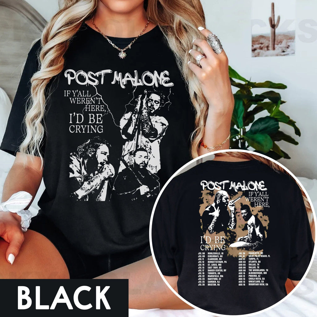 Post Malone Shirt, Music Rap Vintage Shirt, If Y'all Weren't Here I'd Be Crying Tour 2023 Hoodie, Sweatshirt