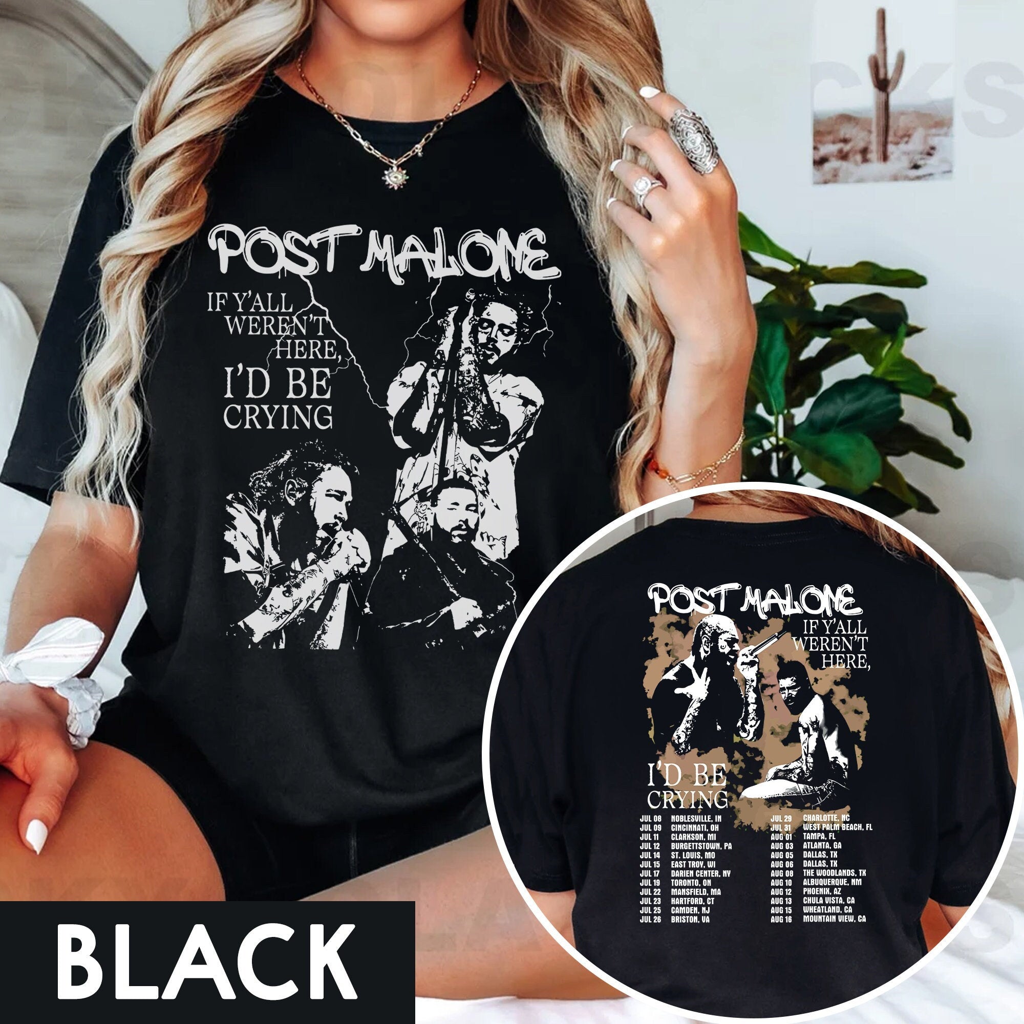 Post Malone Shirt, Music Rap Vintage Shirt, If Y'all Weren't Here I'd Be Crying Tour 2023 Hoodie, Sweatshirt
